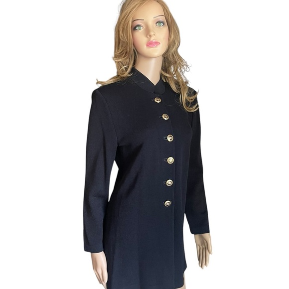 Vintage St. John collection Military Style  Knit black Jacket size S - Picture 2 of 15